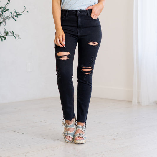 Charlotte High Distressed Cropped Skinny Jeans